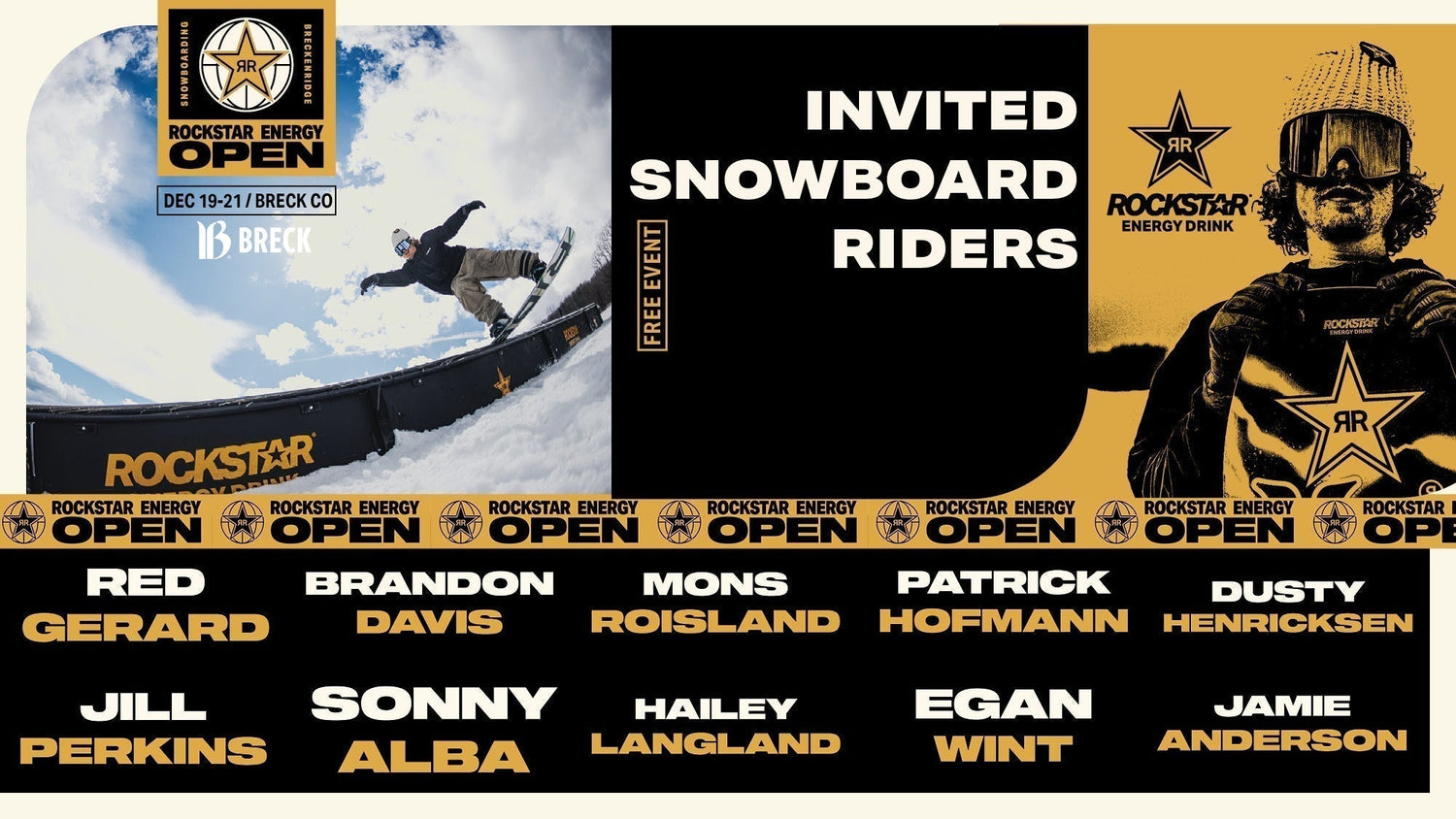Snowboard Lineup Announced: Riders Invited to Rockstar Energy Open Breckenridge 2025