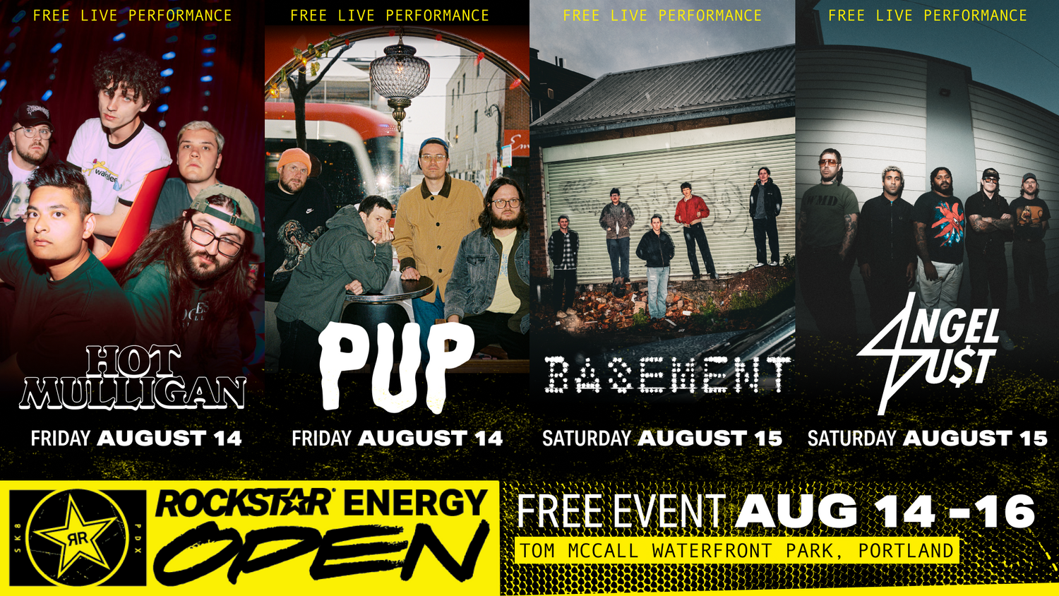 Rockstar Energy Open PDX 2026 Concert Lineup: Basement, Hot Mulligan, PUP and Angel Du$t